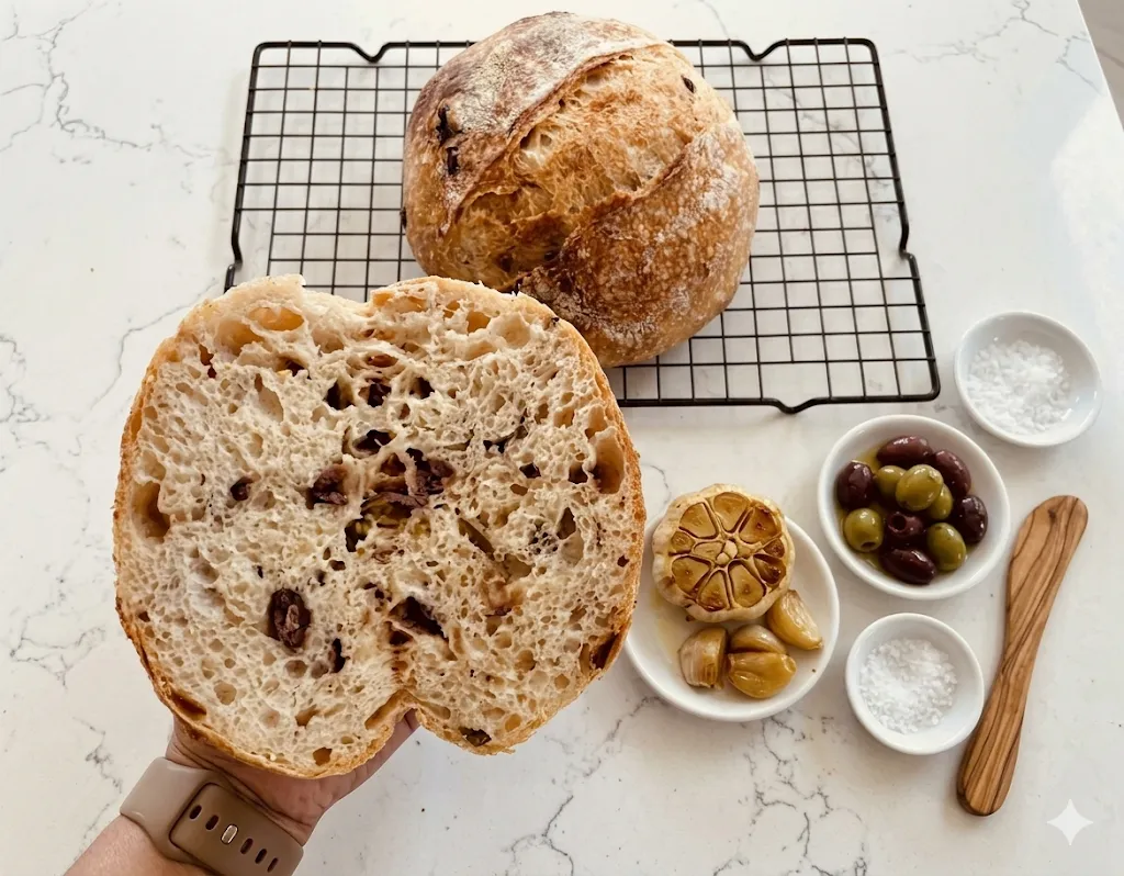 Signature Olive and Roasted Garlic Sourdough