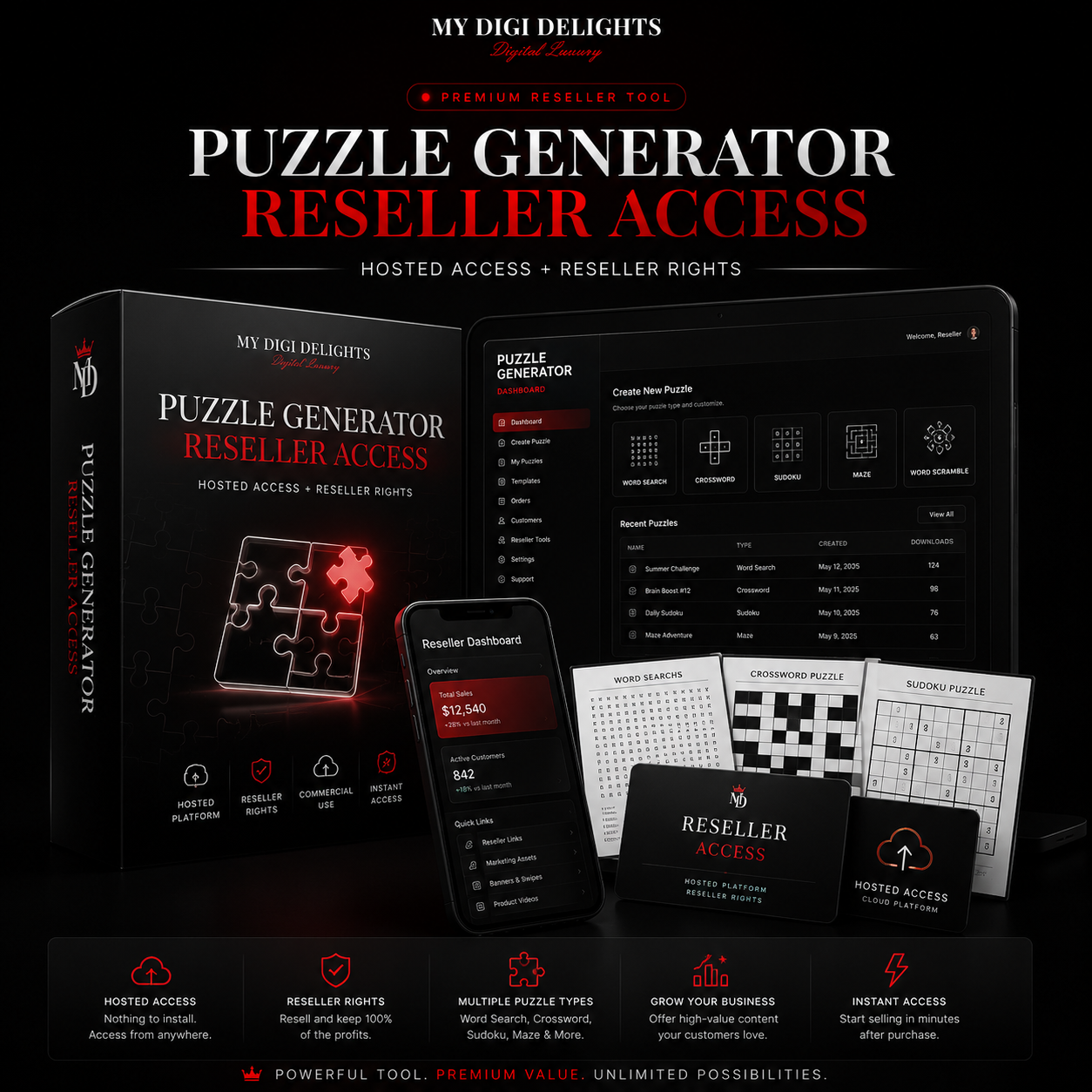 Puzzle Generator Reseller Access product mockup