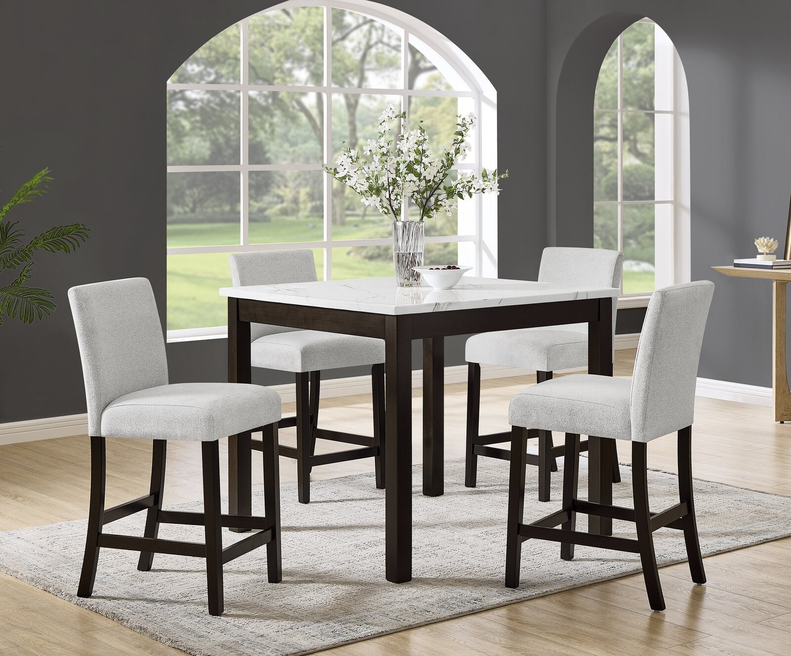 LENNON 5-PK COUNTER HT SET-BROWN