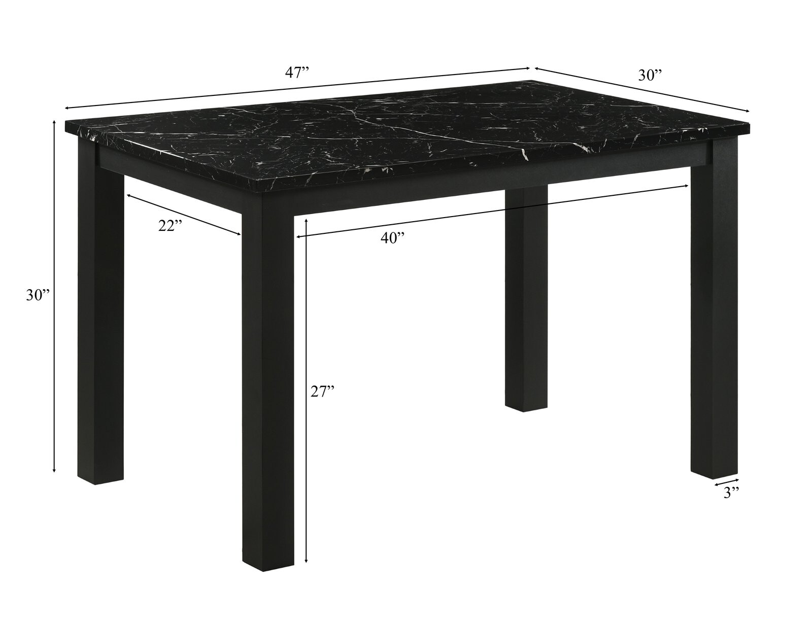 RESIA DINING TABLE-BLACK