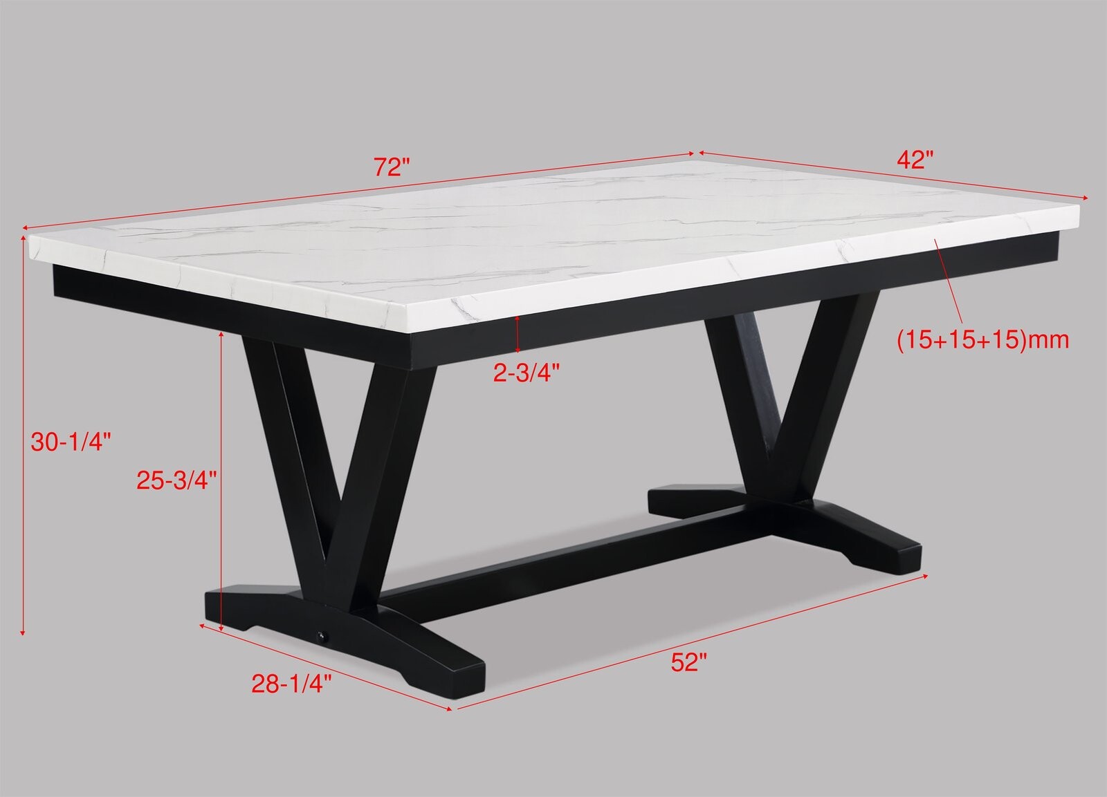 TANNER DINING TBL FAUX CARRARA MBL