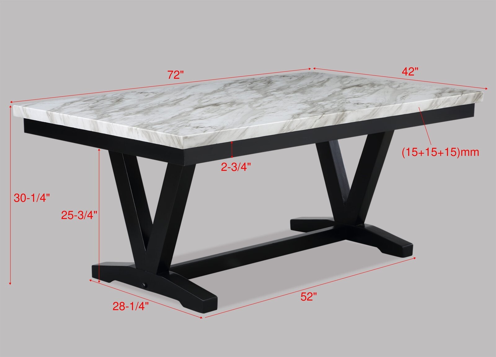 TANNER DINING TBL FAUX CARRARA MBL