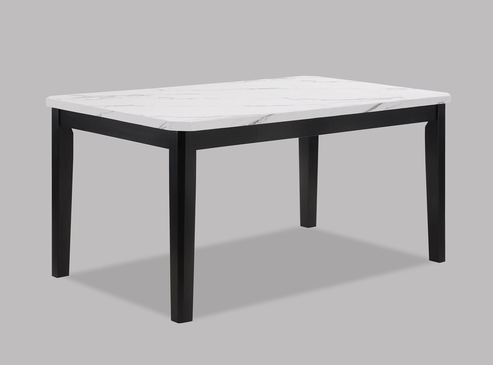 PASCAL DINING WHITE TOP BLACK LEG