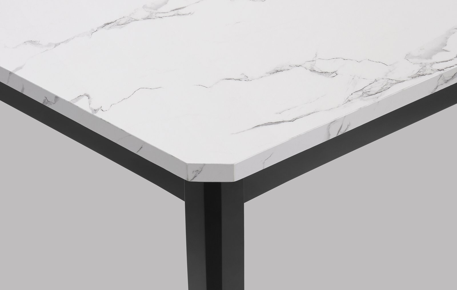 PASCAL DINING WHITE TOP BLACK LEG