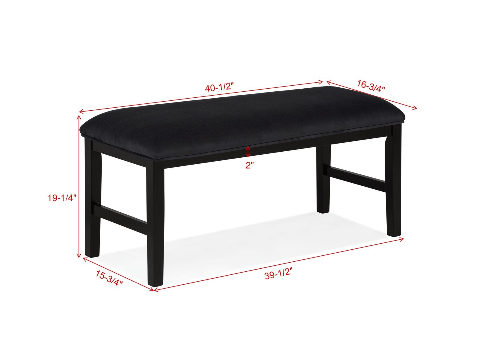 SEBASTIAN BENCH BLACK