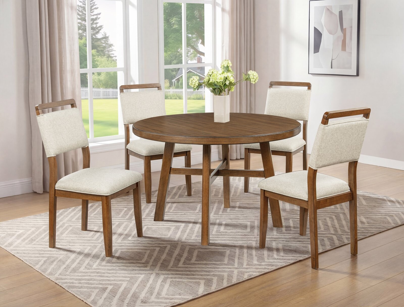 BLANCHE ROUND DINING TABLE BROWN