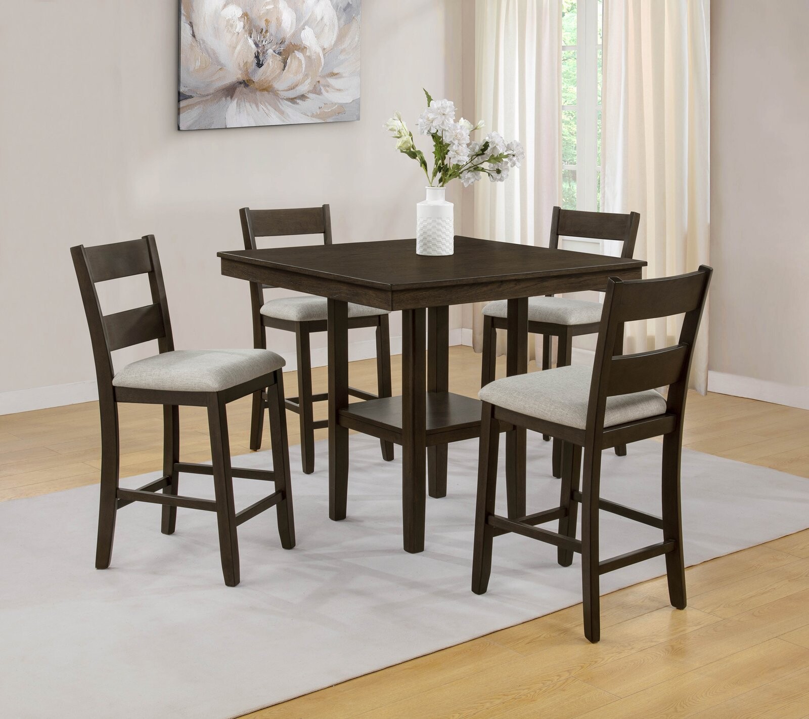 LESTER 5-PK CTR HT TABLE SET BROWN