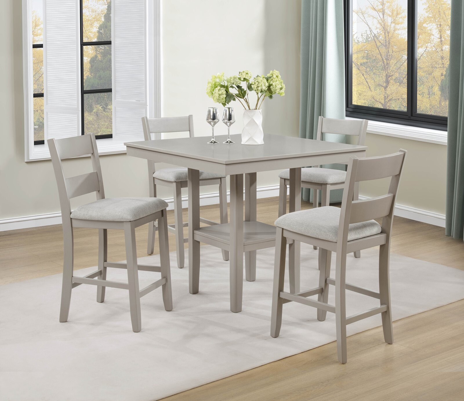 LESTER 5-PK CTR HT TABLE SET GREIGE