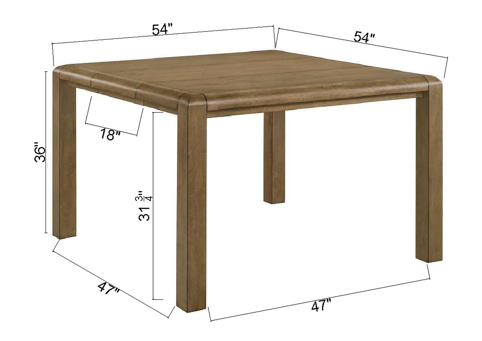 COCKRELL COUNTER HT. TBL(W/18 LEAF)