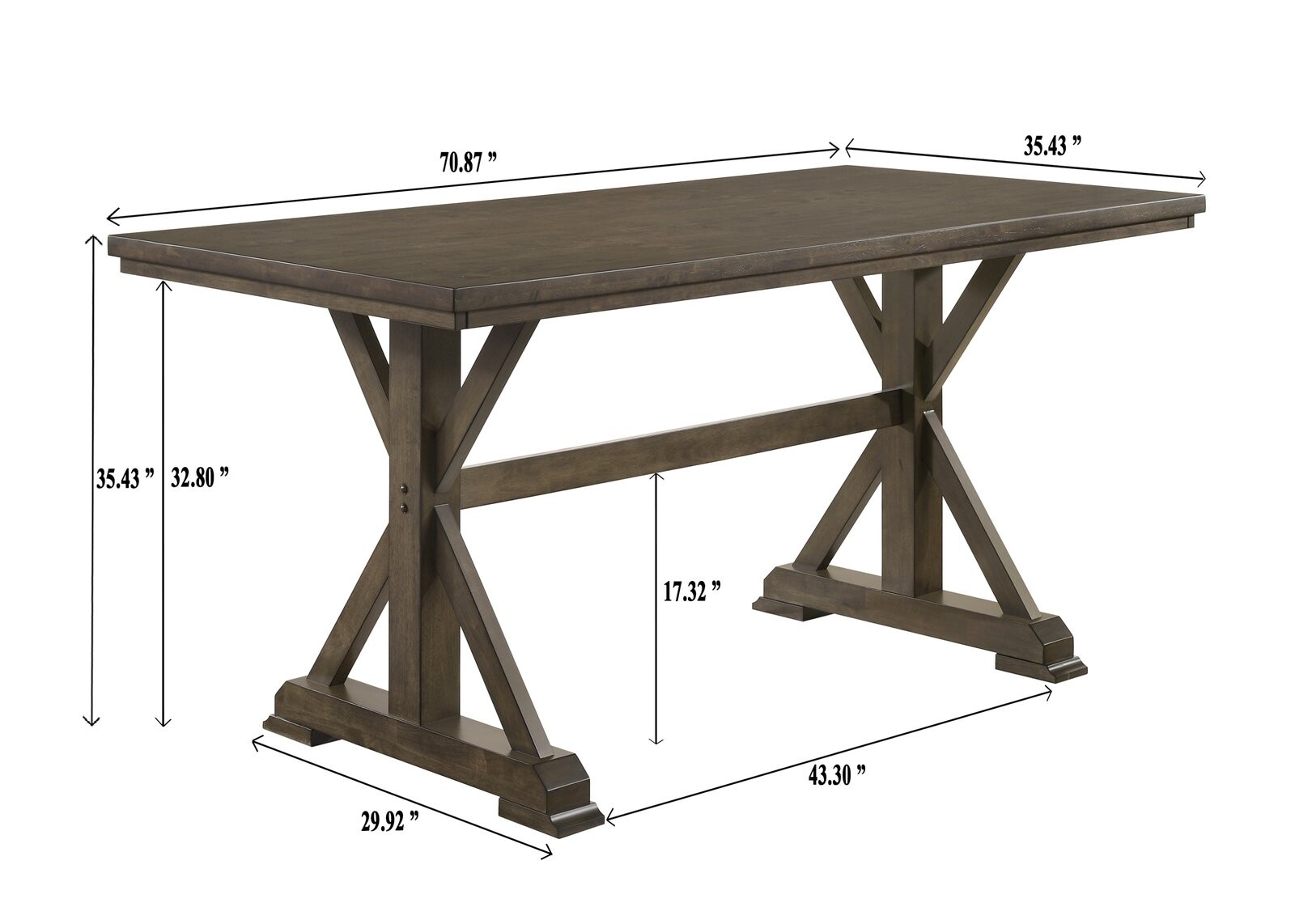 LLOYD RECT COUNTER HT. TABLE
