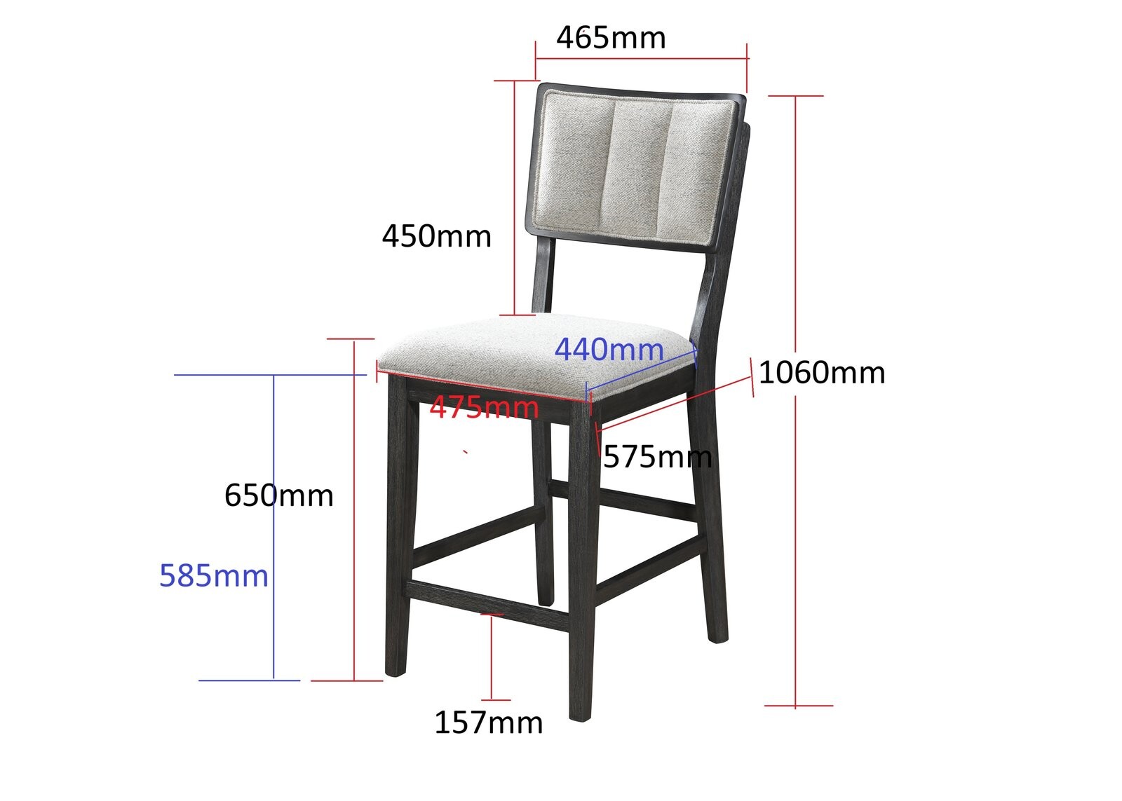 CLINE CTR HT CHAIR-LIGHT GREY