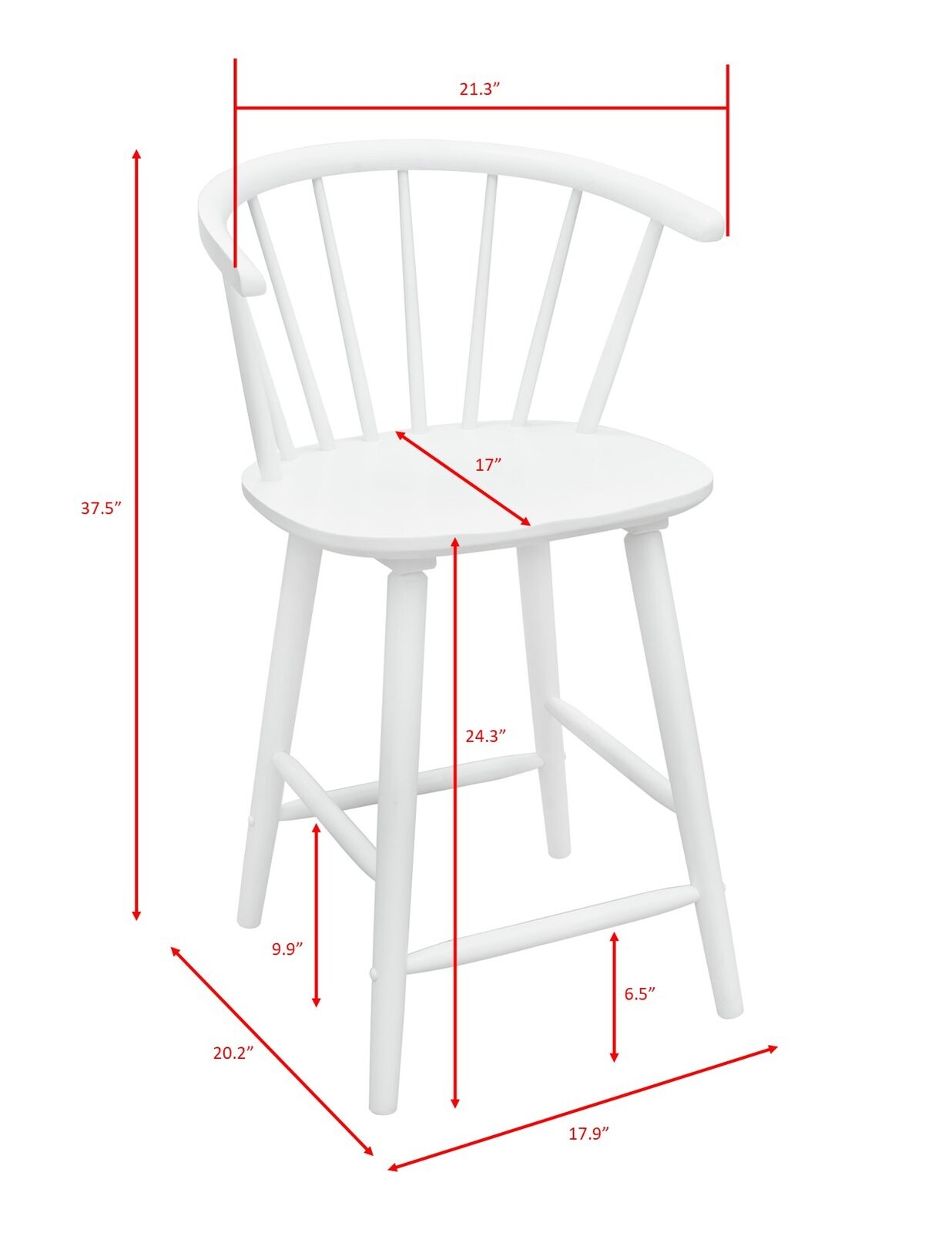 JANNA COUNTER HEIGHT STOOL-WHITE