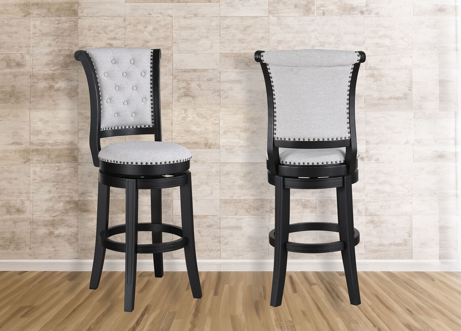 GRANVILLE SWIVEL BAR STOOL DOVE K/D