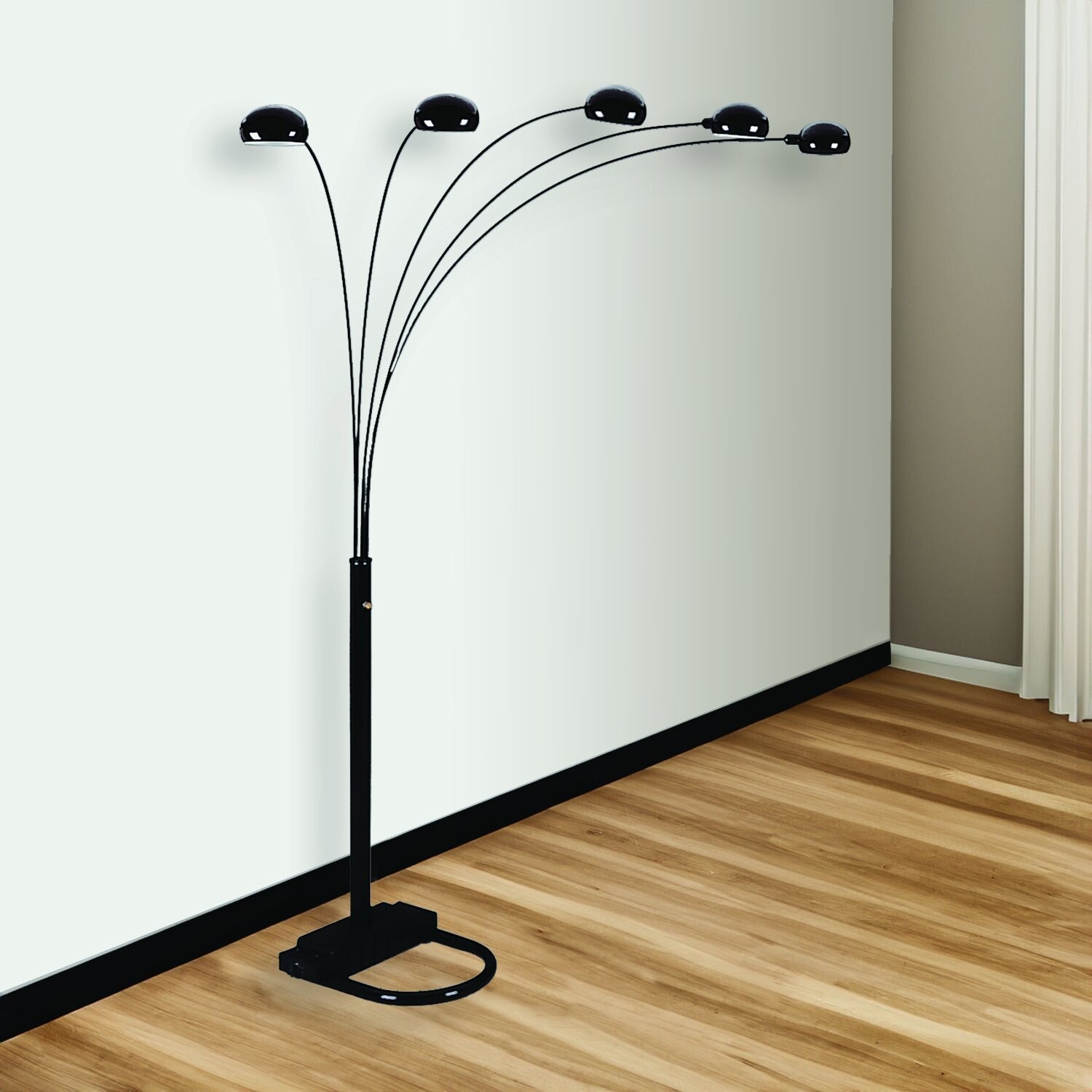 PEACOCK SHADE FLOOR LAMP BK 82 H