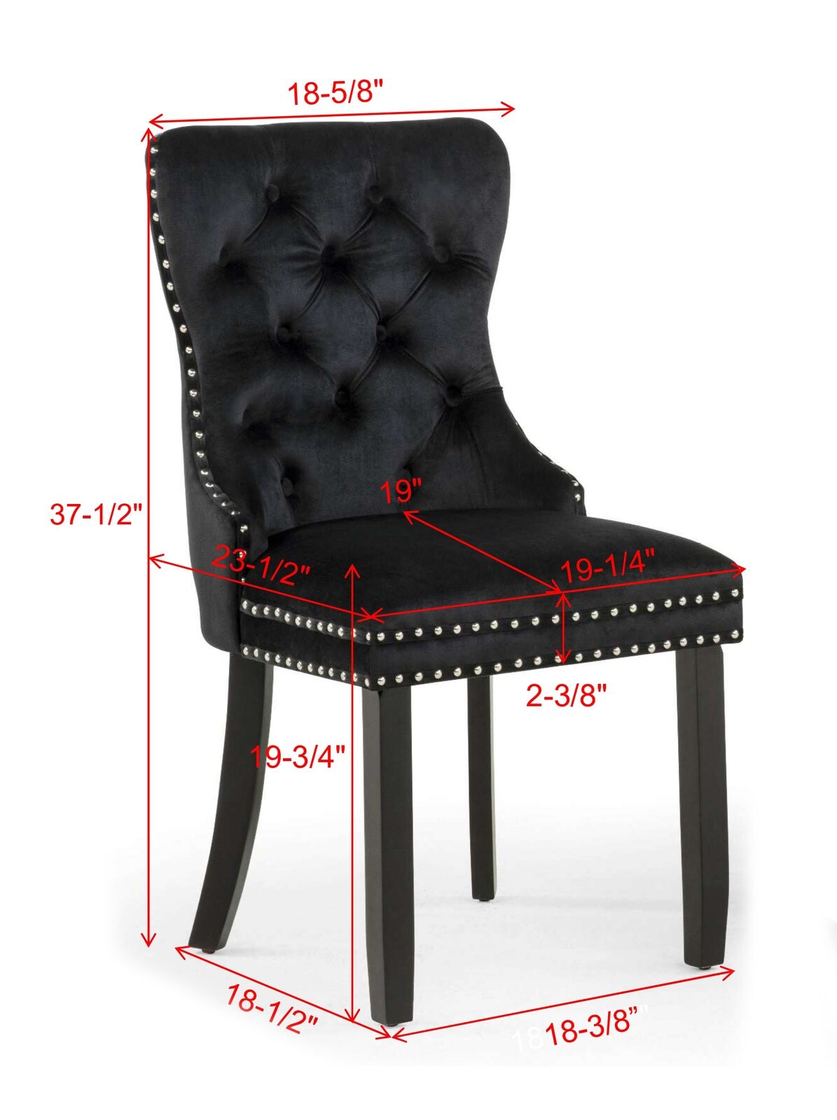 ARABELLA ACCENT CHAIR BLACK VELVET