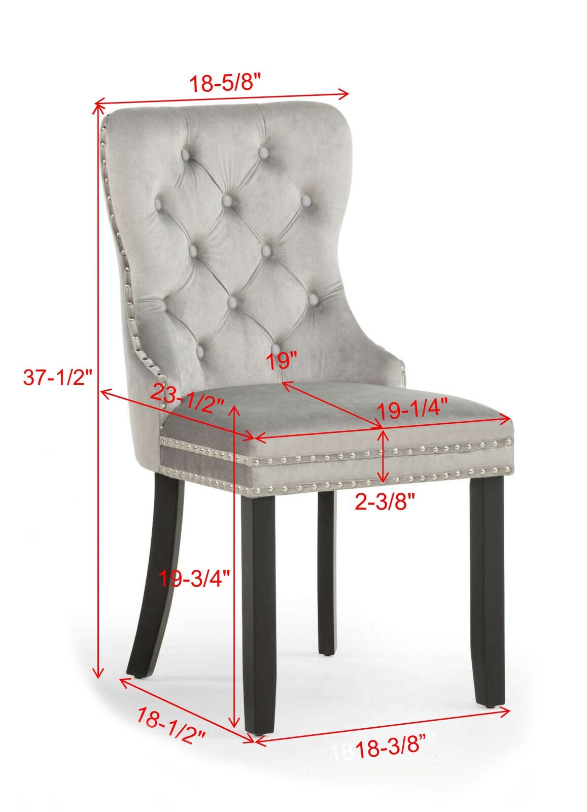 ARABELLA ACCENT CHAIR L.GREY VELVET