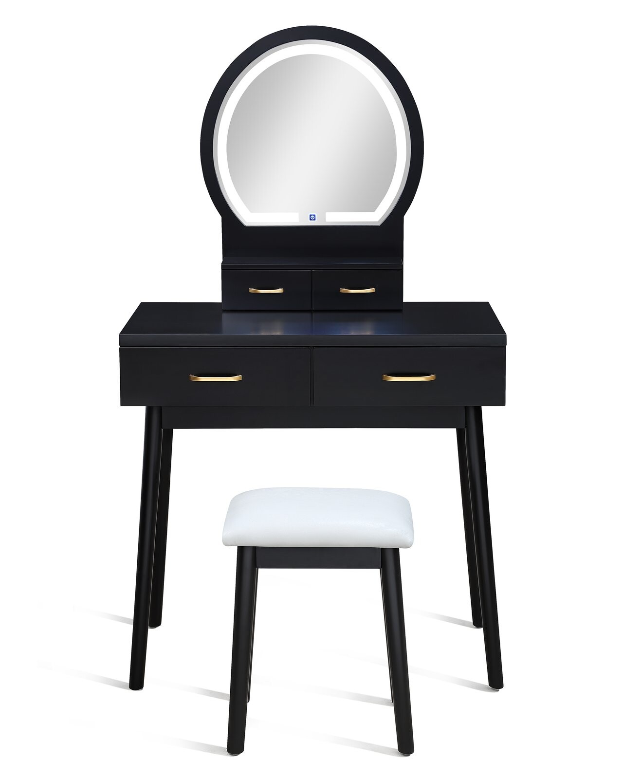 CECILIA VANITY TABLE & STOOL-BLACK