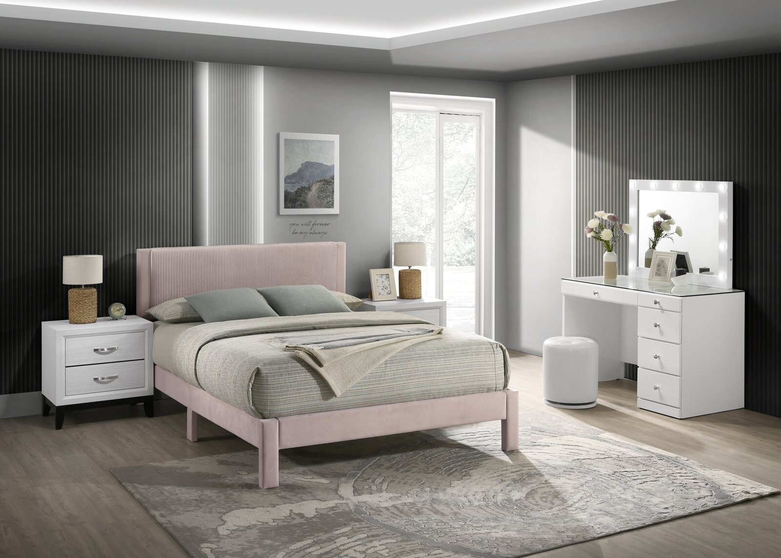 LUCIA FULL PLATFORM BED PINK