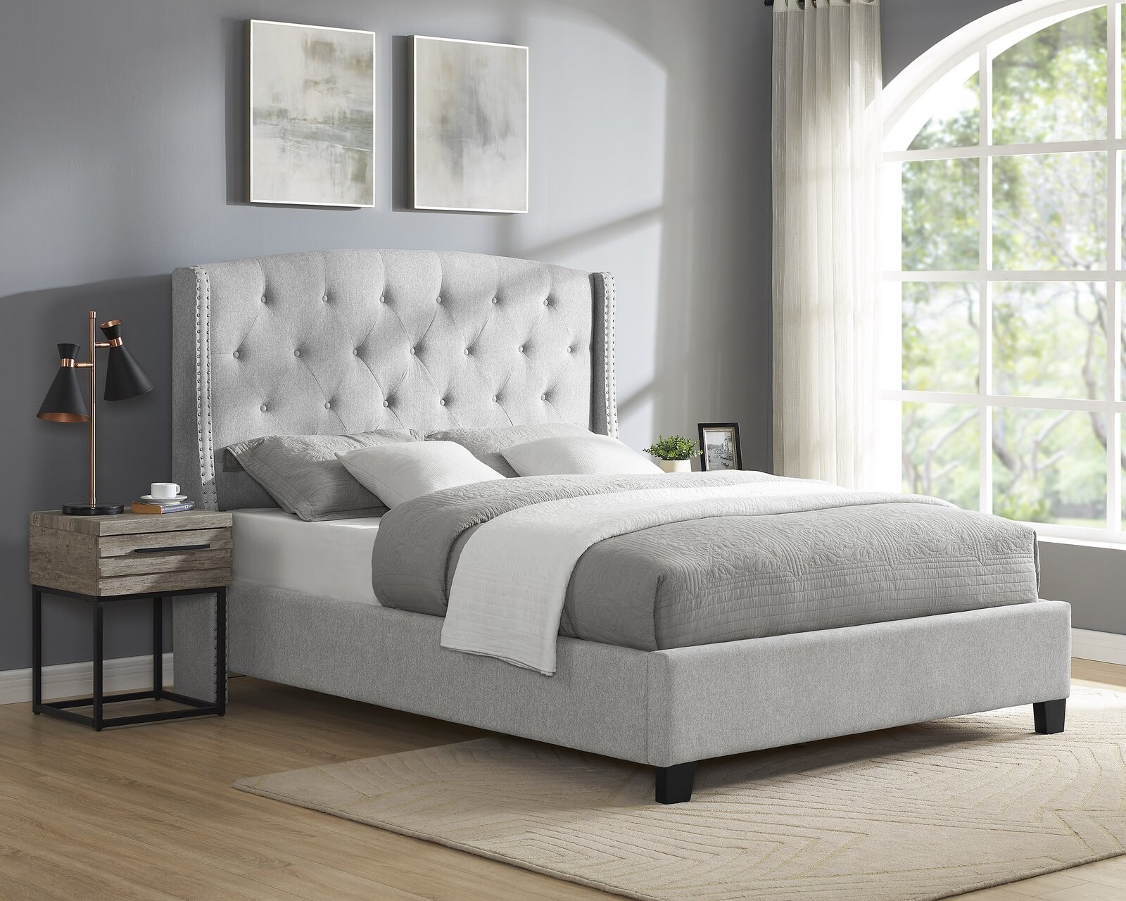 EVA KING HEADBOARD/FOOTBOARD -DOVE