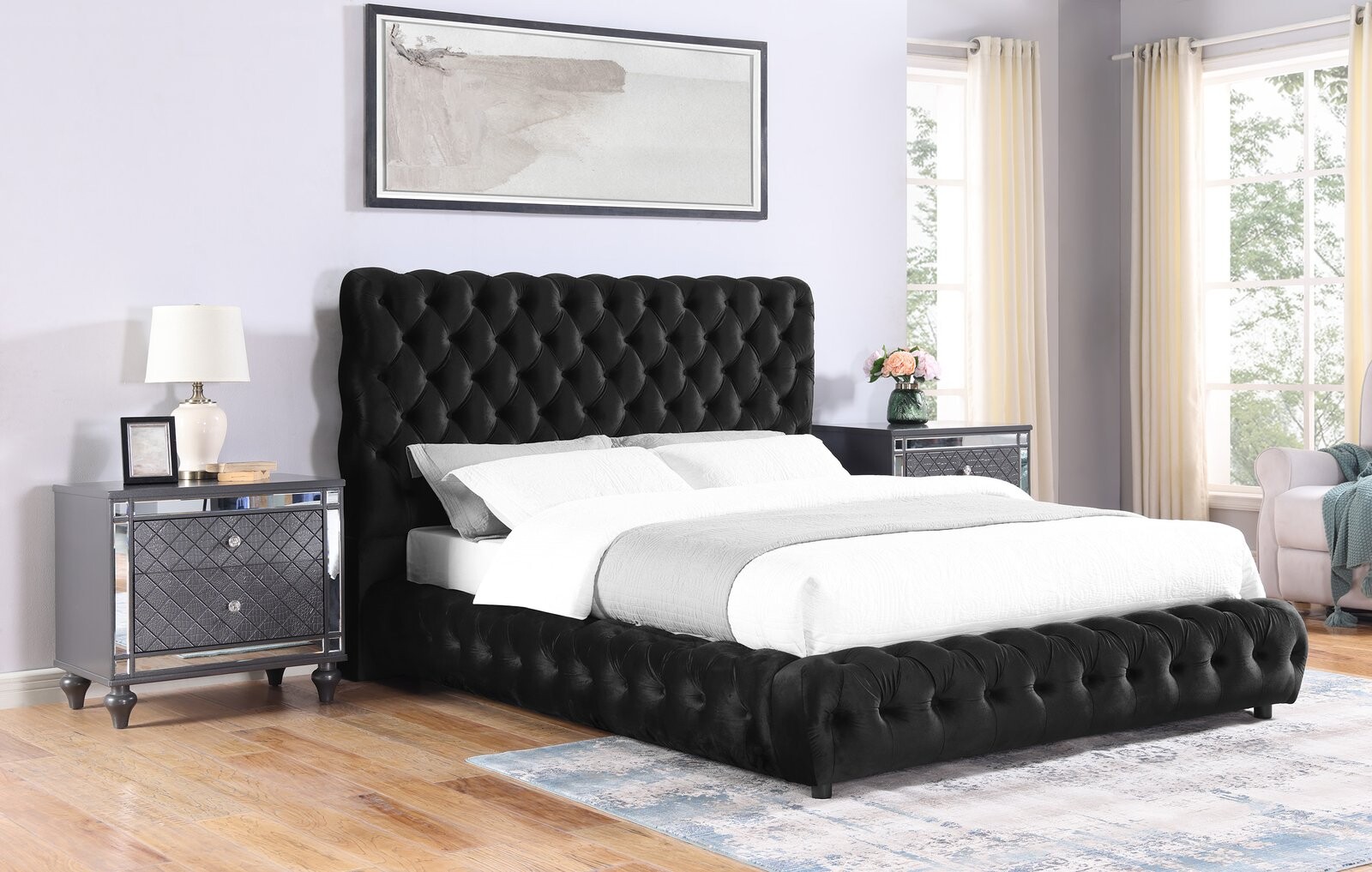 FLORY K PLATFORM BED HB/FB -BLACK