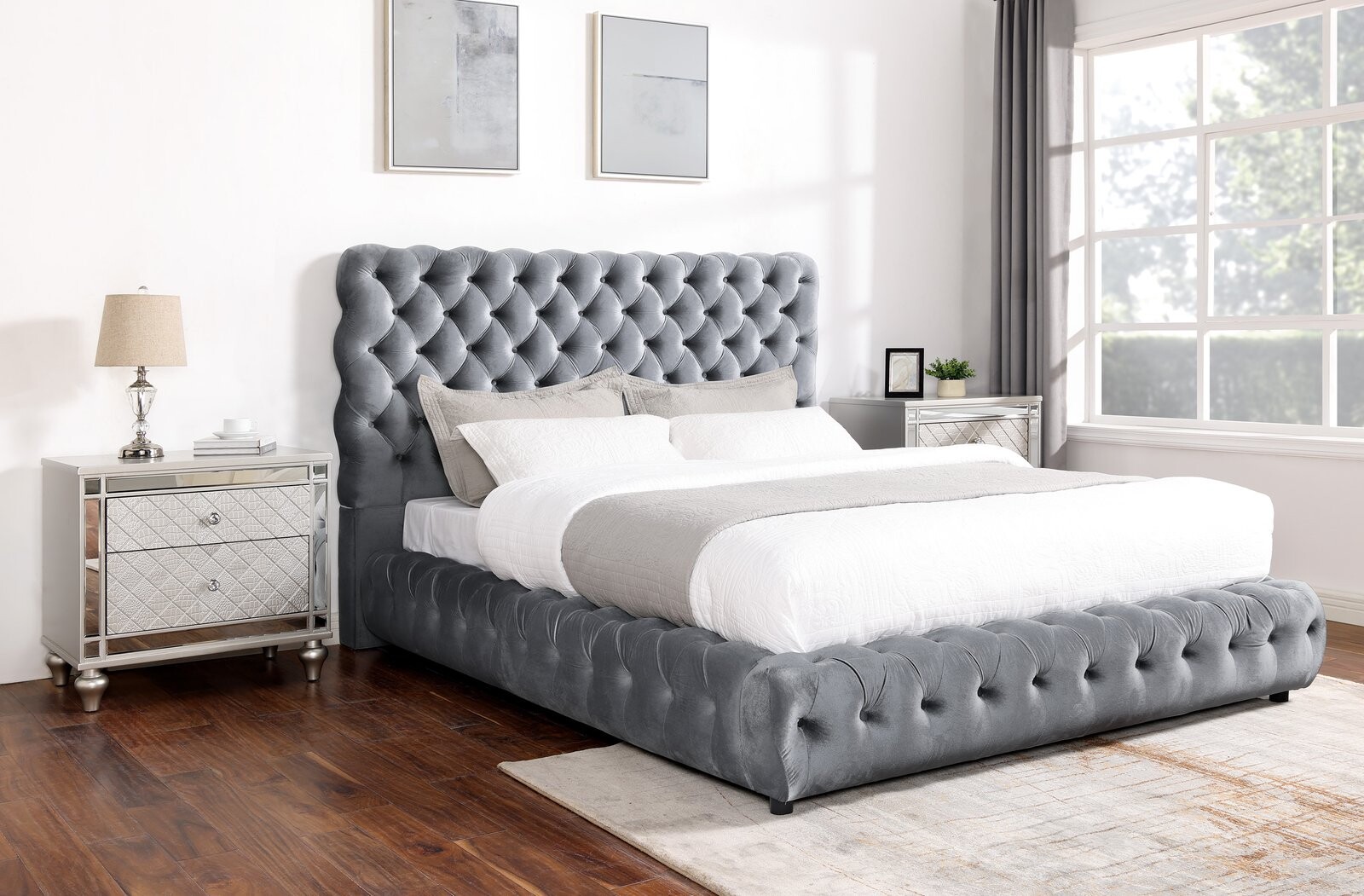 FLORY K PLATFORM BED HB/FB -GREY