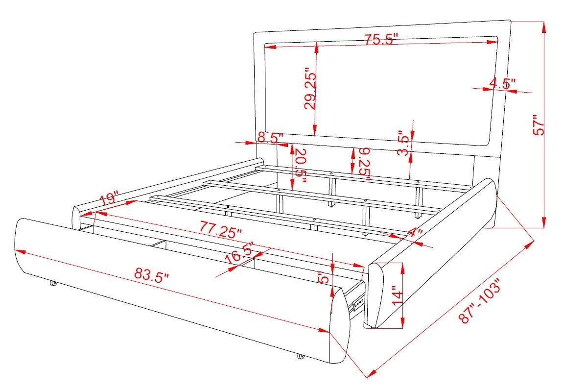 REVERIE KING FB DRAWER PEWTER