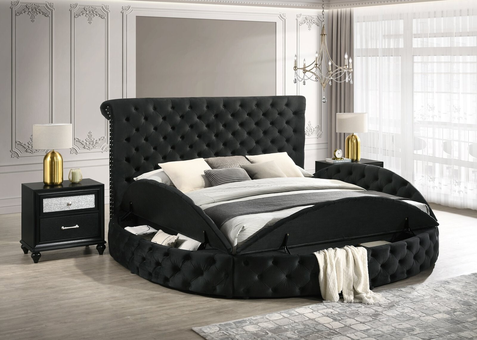 BRIGITTE K/Q STORAGE RL-LEFT BLACK