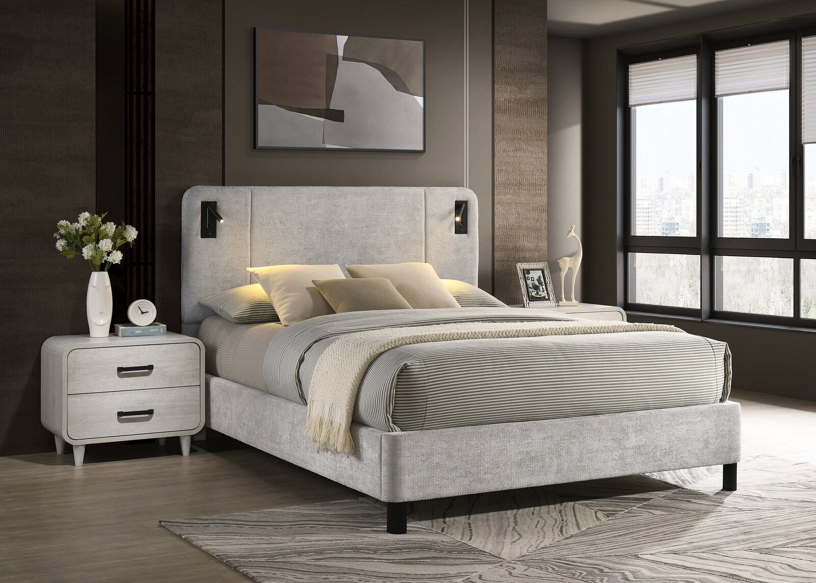 FREYA KING HB/FOOTBOARD LIGHT GREY