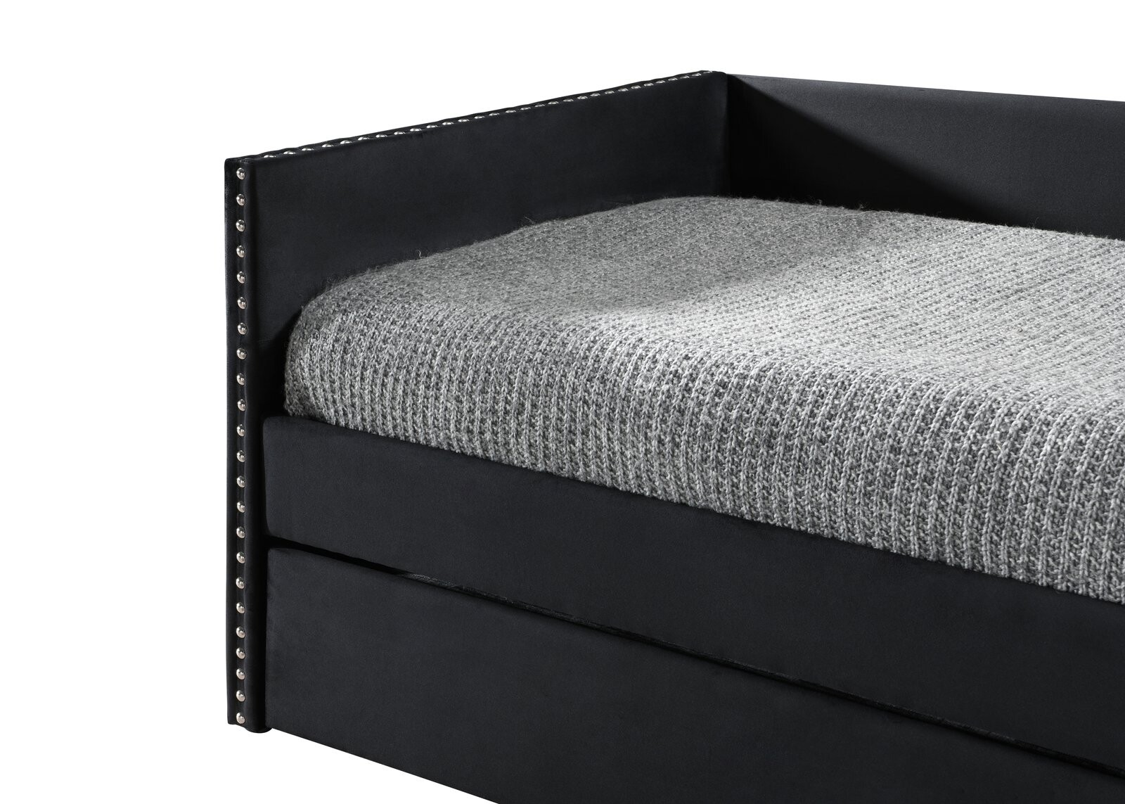 SADIE DAYBED ARMS SLATS-BLK VELVET
