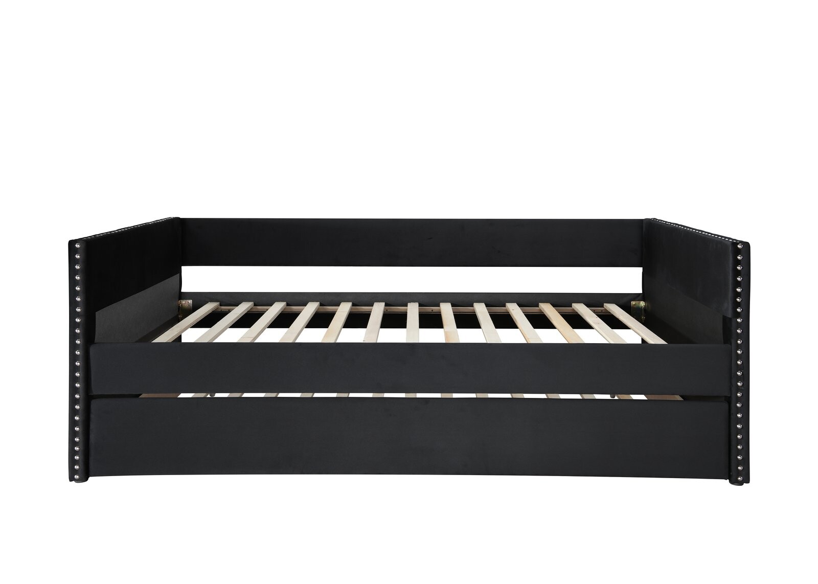 SADIE DAYBED ARMS SLATS-BLK VELVET