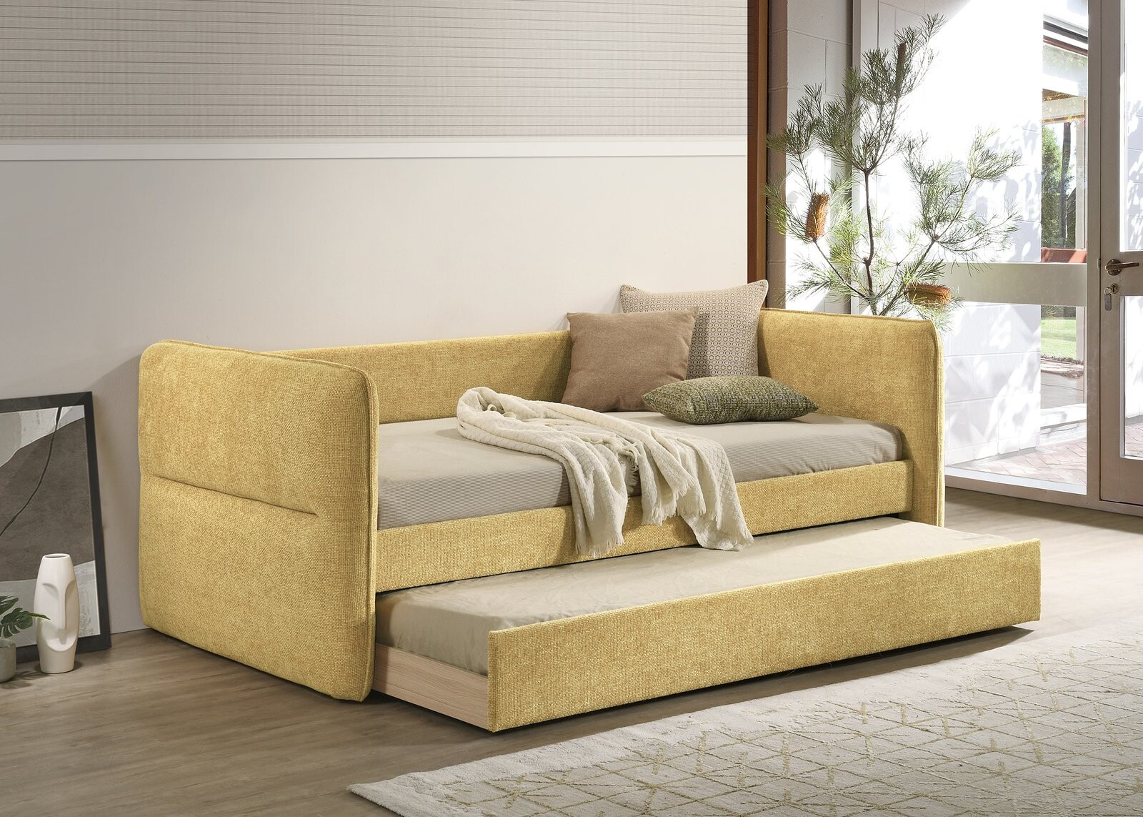 PHILIPA DAYBED ARM SLAT-GOLD TWEED