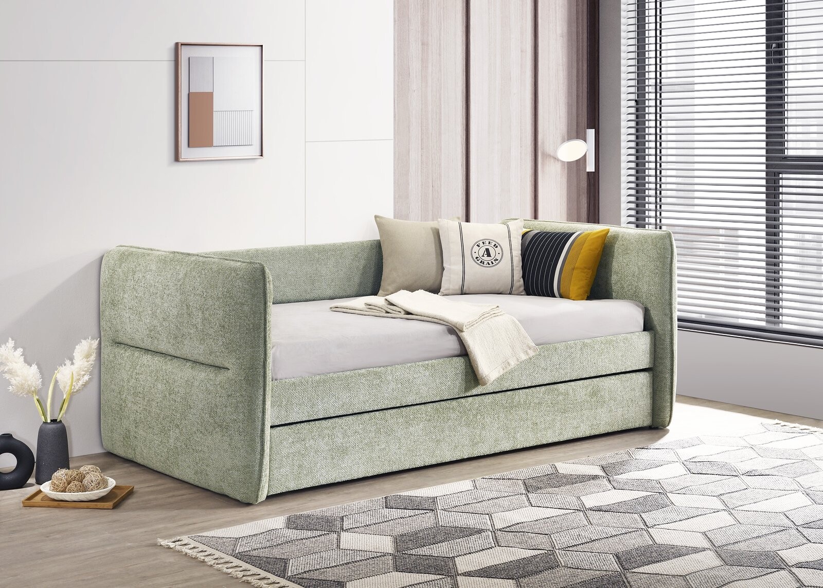 PHILIPA DAYBED BACK RAIL-L.GRNTWEED