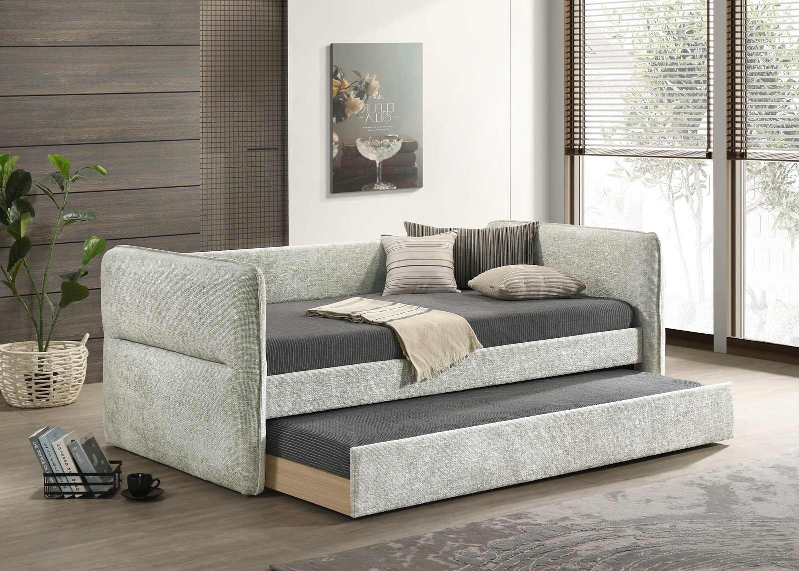 PHILIPA DAYBED ARM SLAT-L.GY TWEED