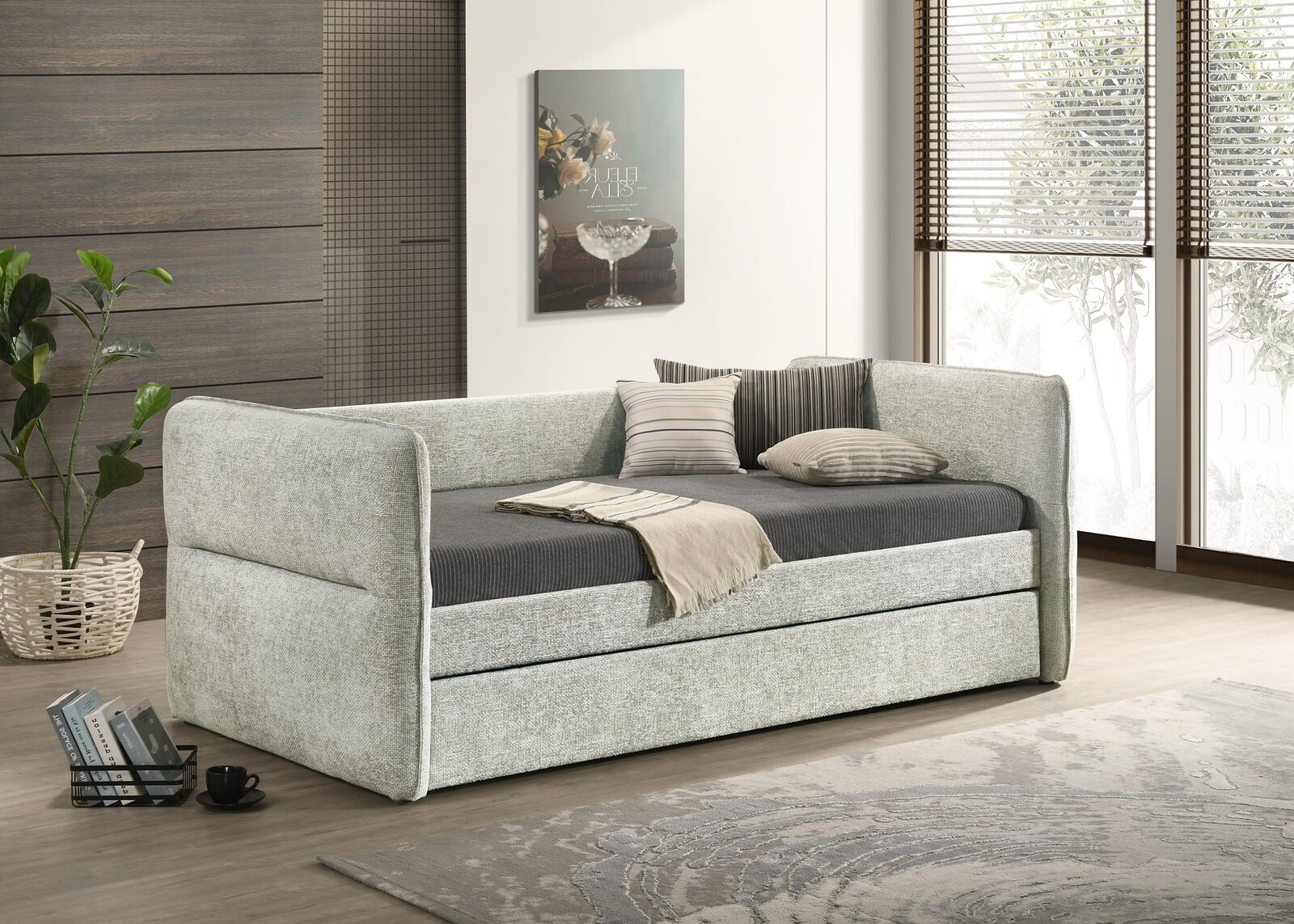 PHILIPA DAYBED ARM SLAT-L.GY TWEED