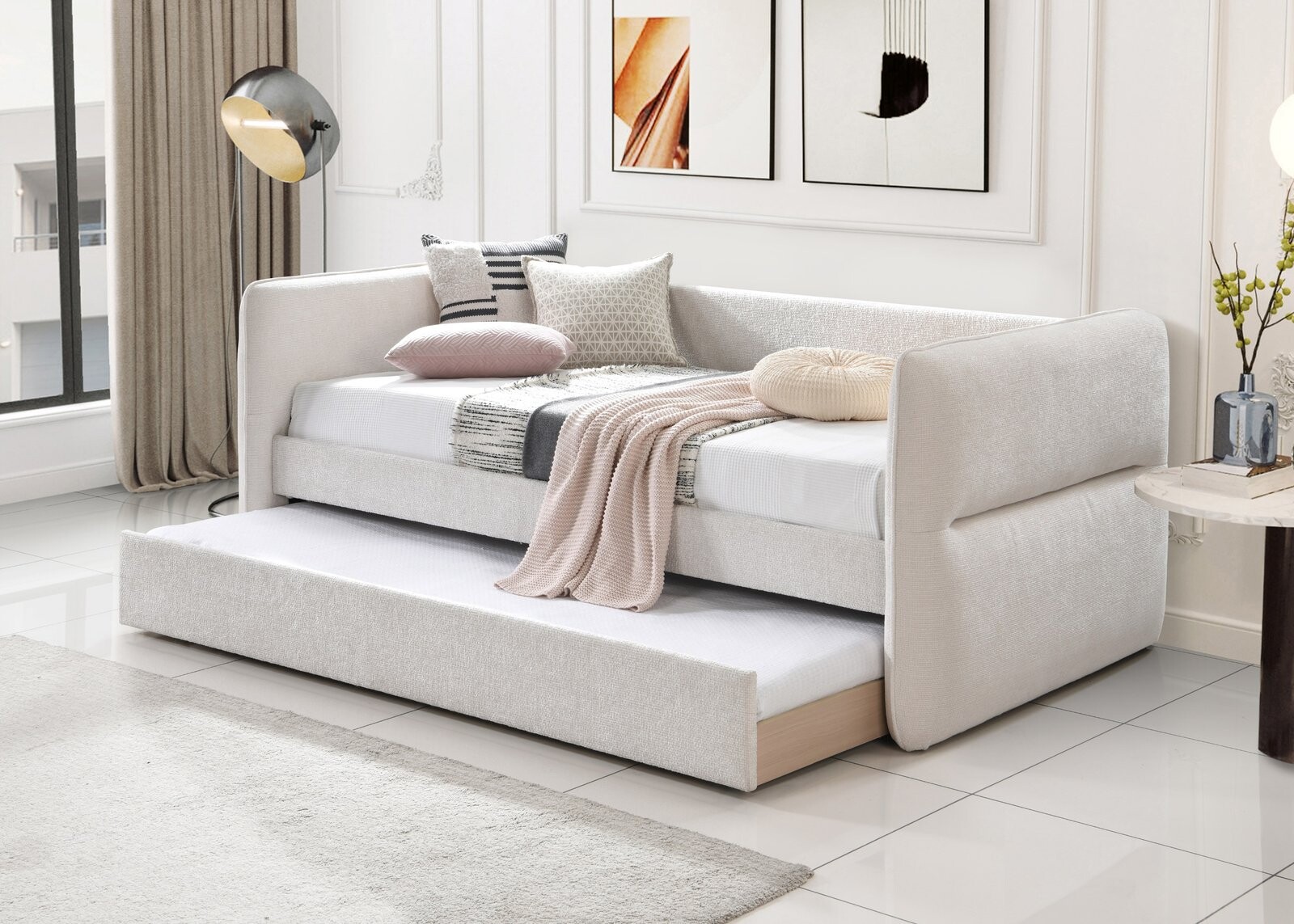 PHILIPA DAYBED ARM SLAT-OAT TWEED