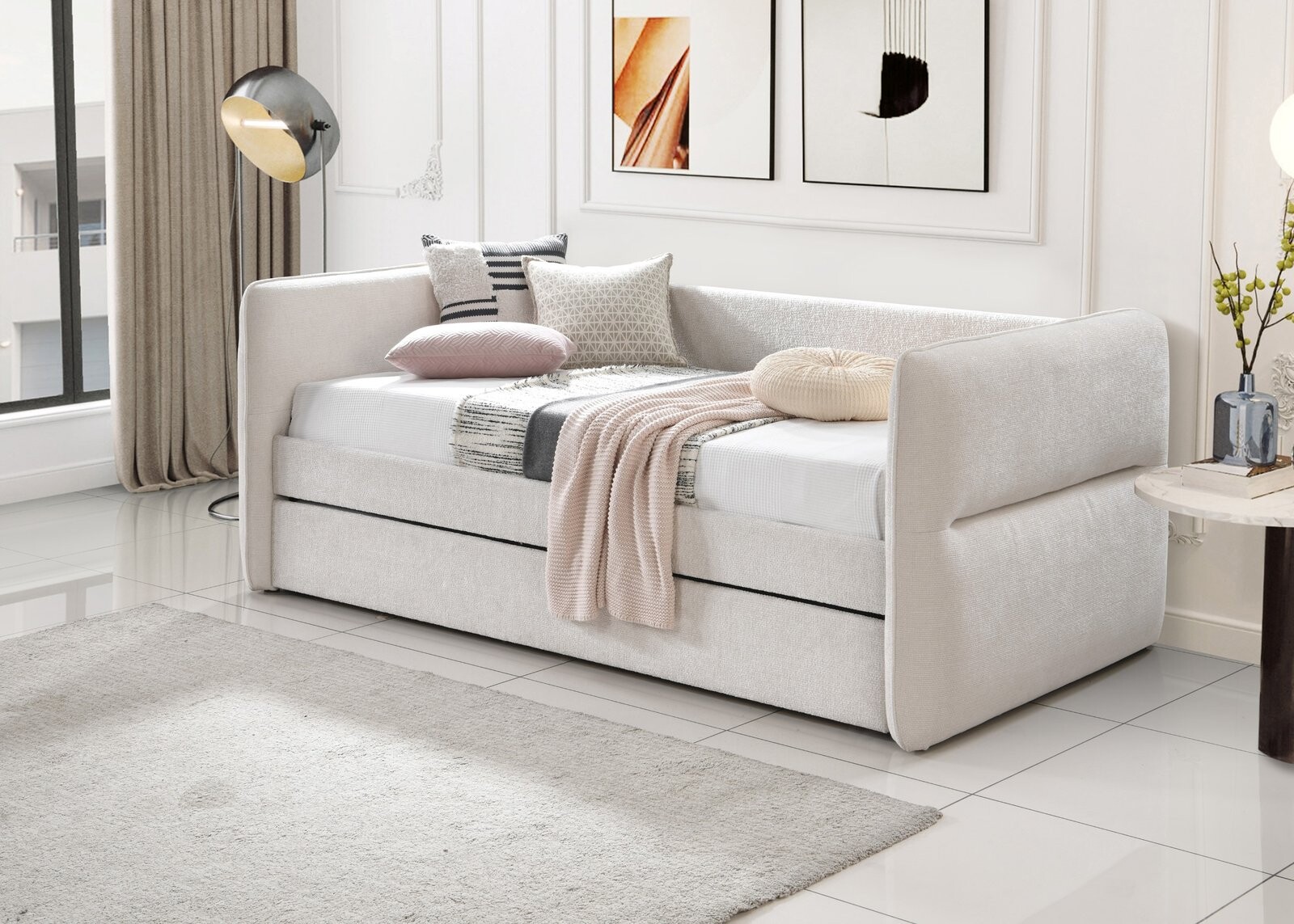 PHILIPA DAYBED ARM SLAT-OAT TWEED