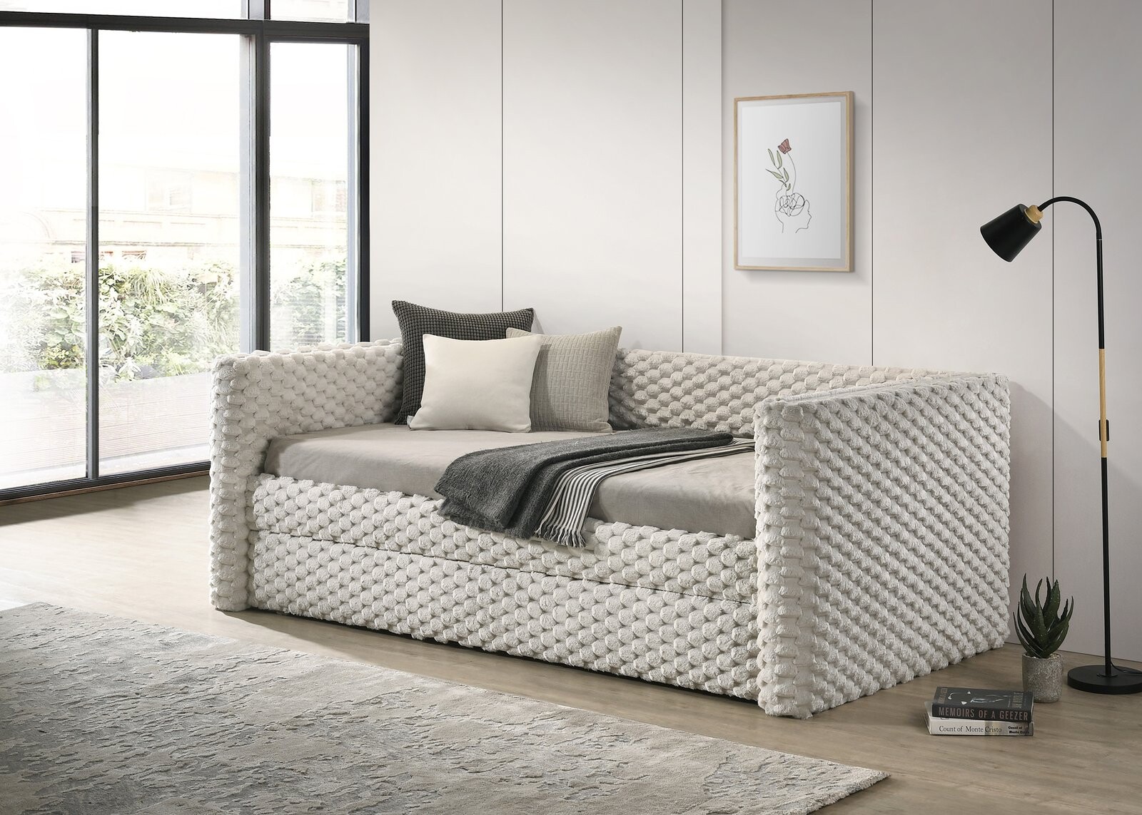 BRIELLE DAYBED ARMS SLATS-WH.DOVE