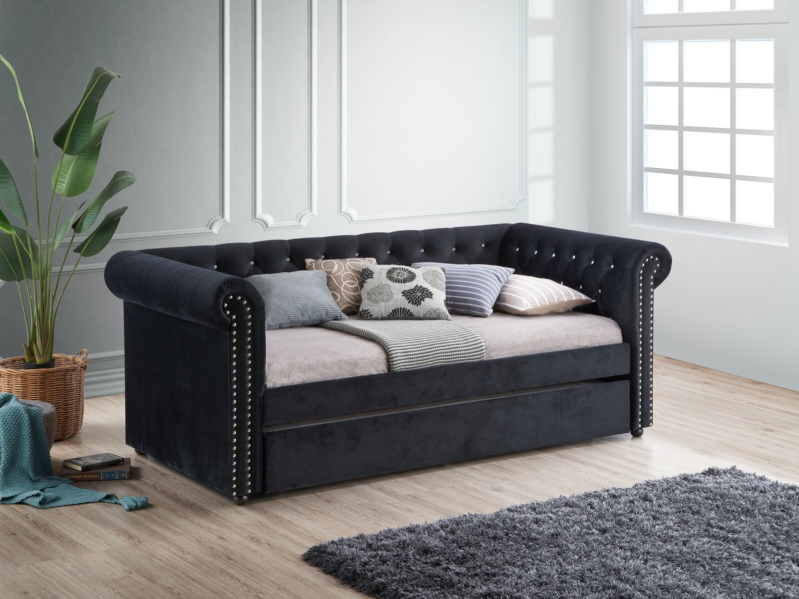ELLIE DAYBED ARM SLAT SIDE RL BLACK