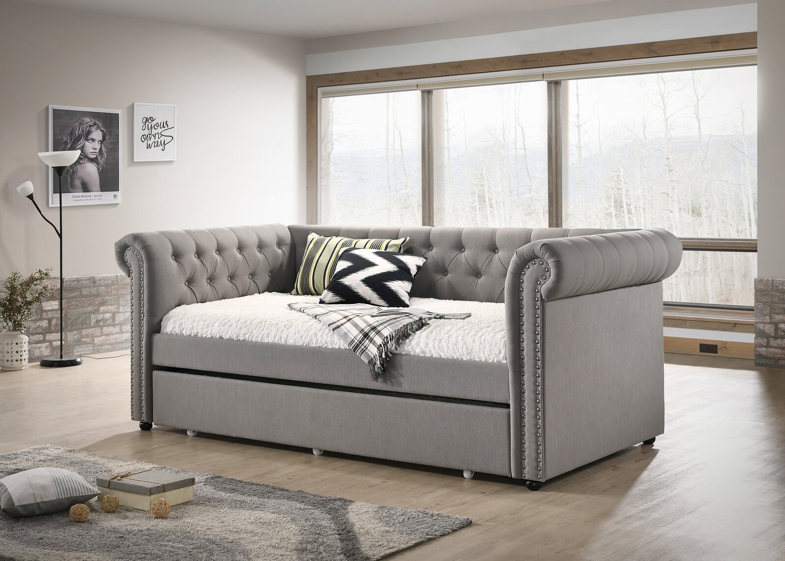 ELLIE DAYBED ARM SLAT SIDE RL DOVE
