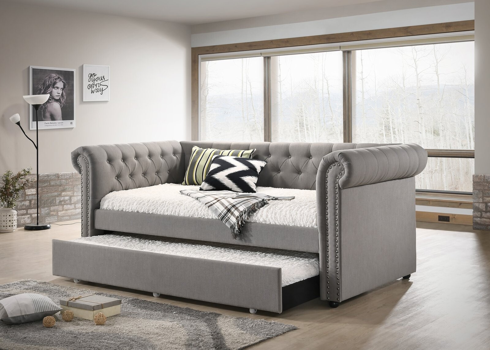 ELLIE DAYBED ARM SLAT SIDE RL DOVE