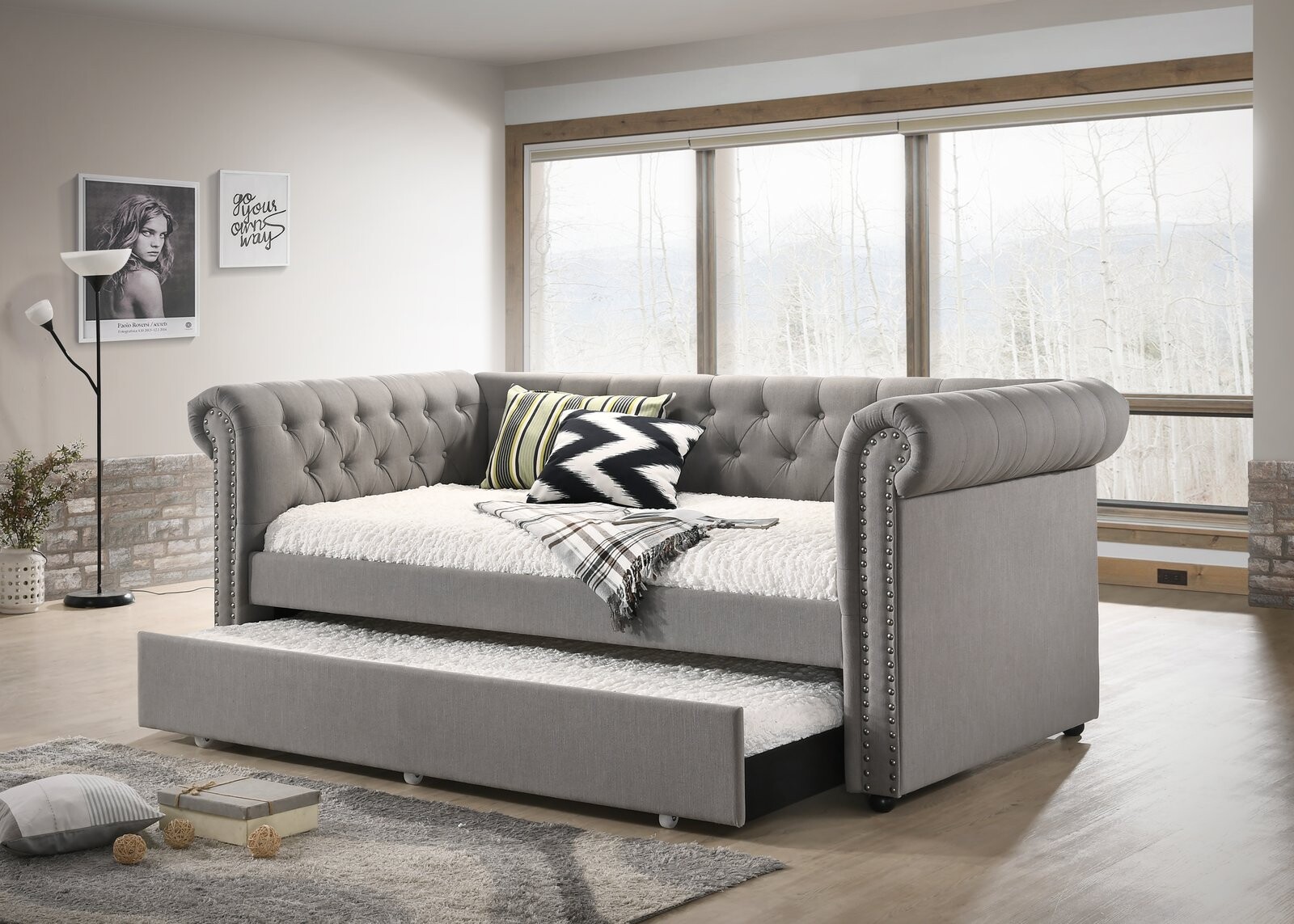 ELLIE DAYBED ARM SLAT SIDE RL DOVE