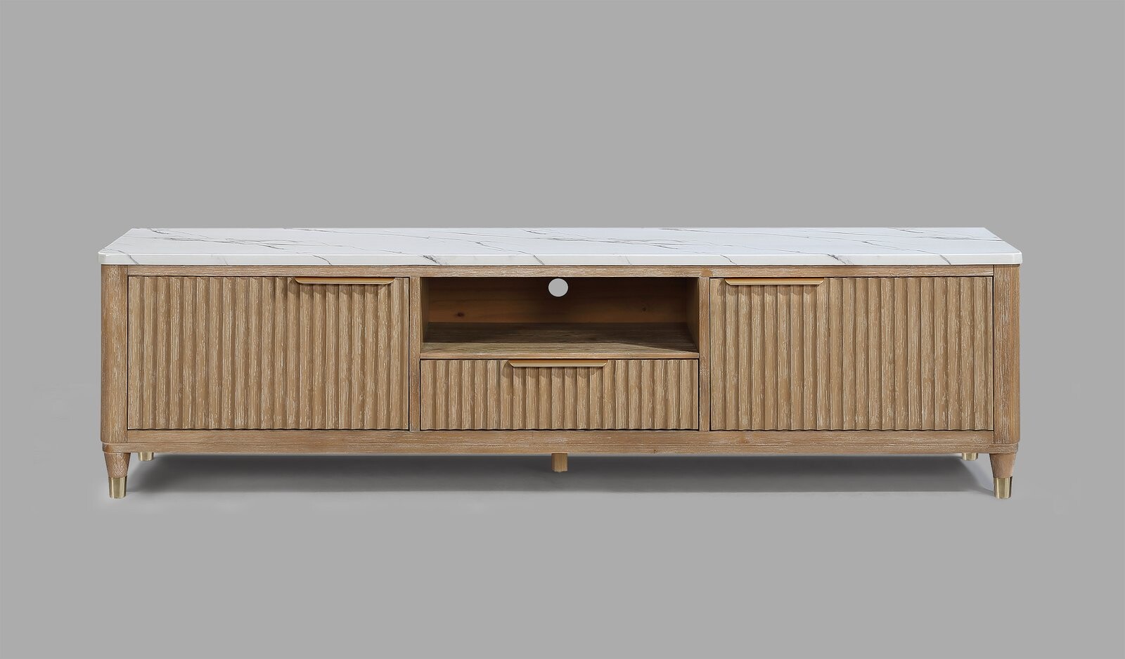 KARA TV STAND-CERUSED NATURAL