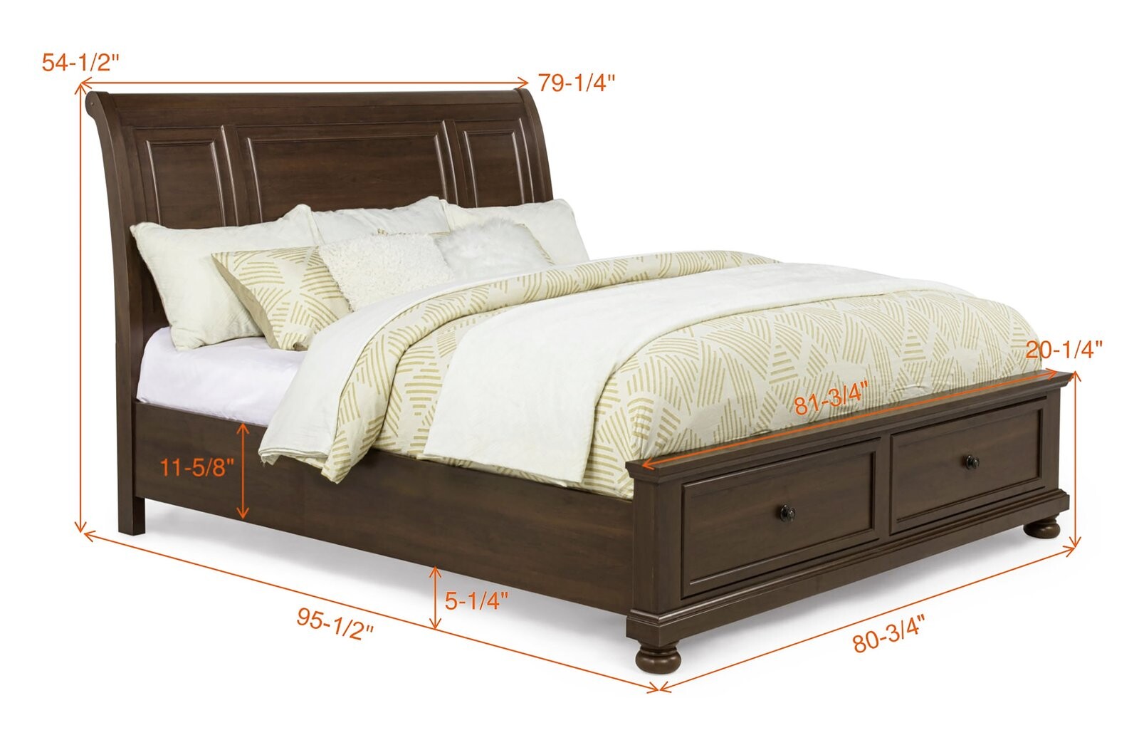 CLARIBELLE K STORAGE BED HB-BROWN
