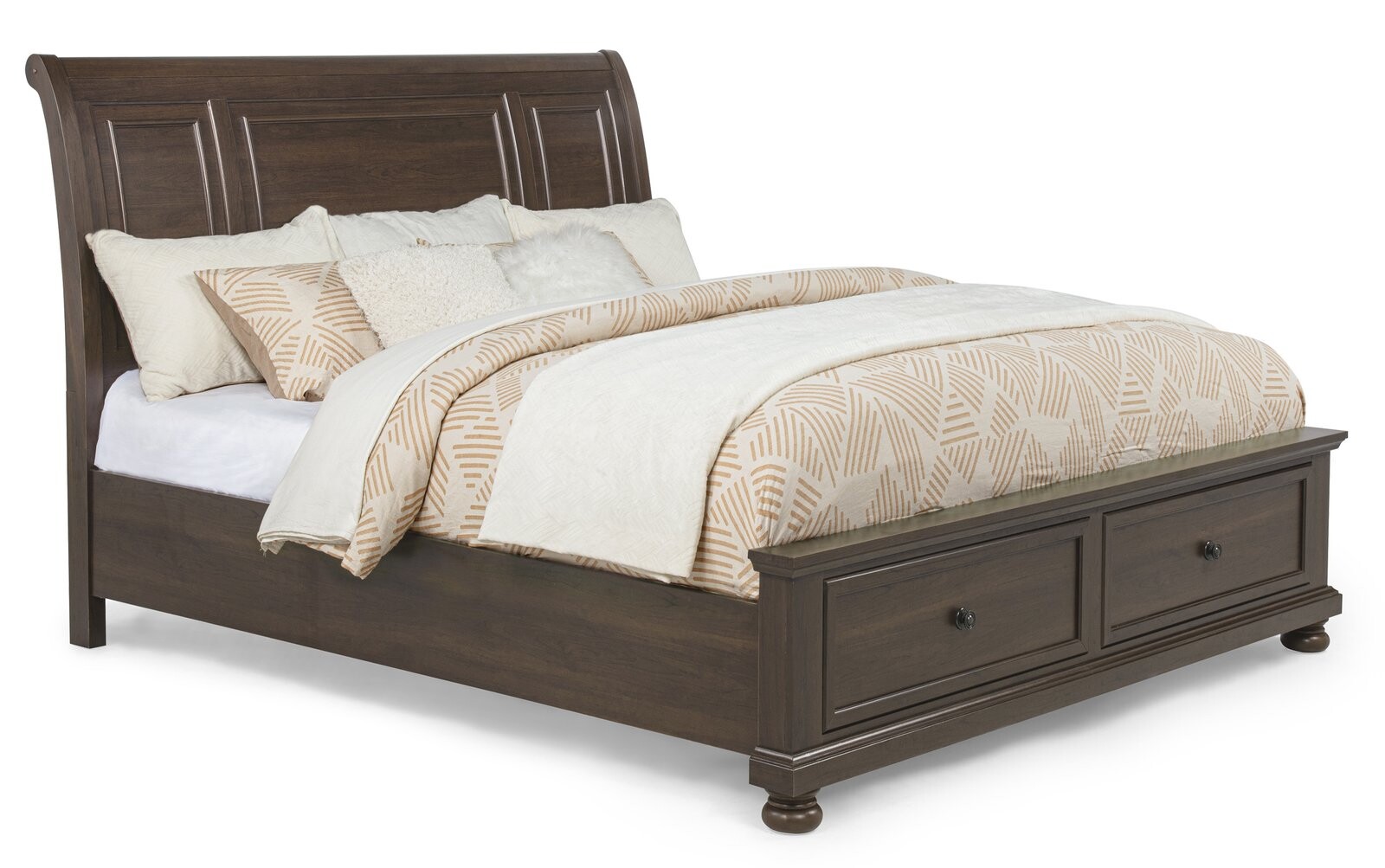 CLARIBELLE Q STORAGE BED HB-BROWN