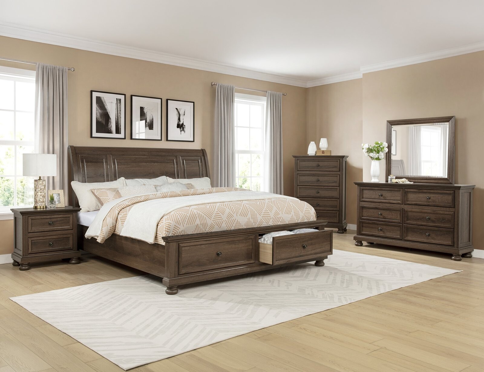 CLARIBELLE K/Q BED RAIL-BROWN