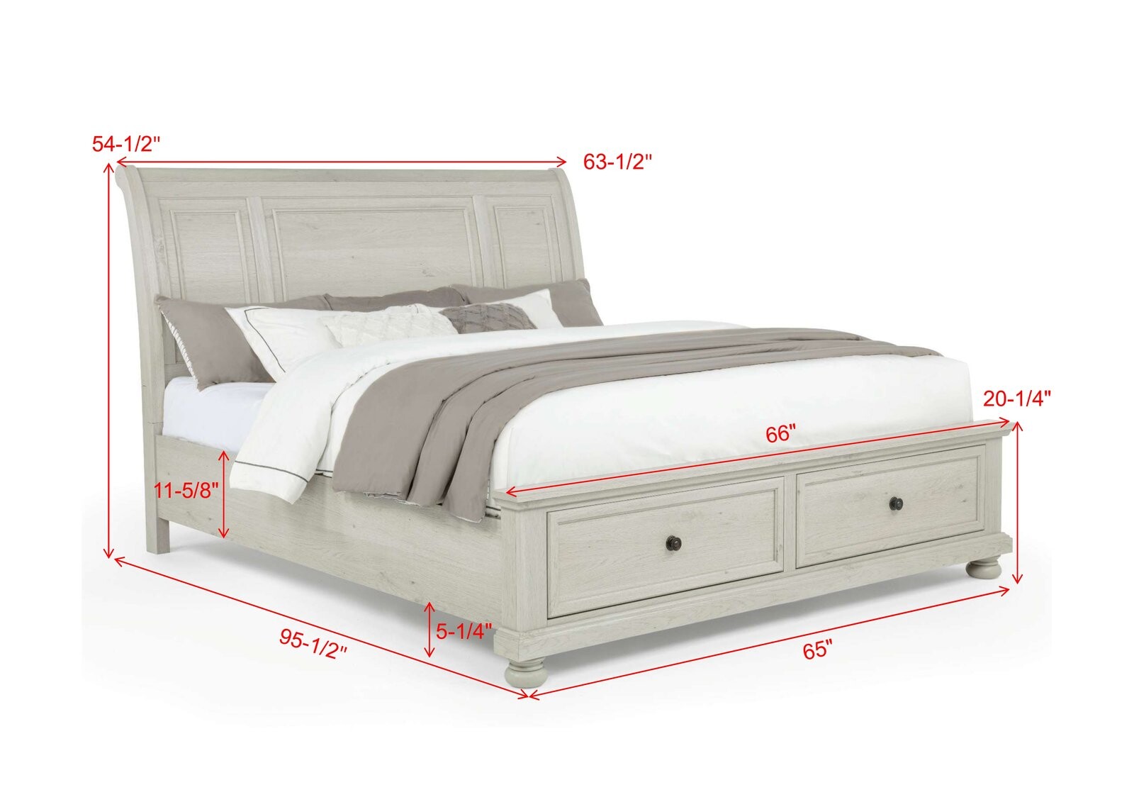 CLARIBELLE Q STORAGE FB/DWR-WHITE