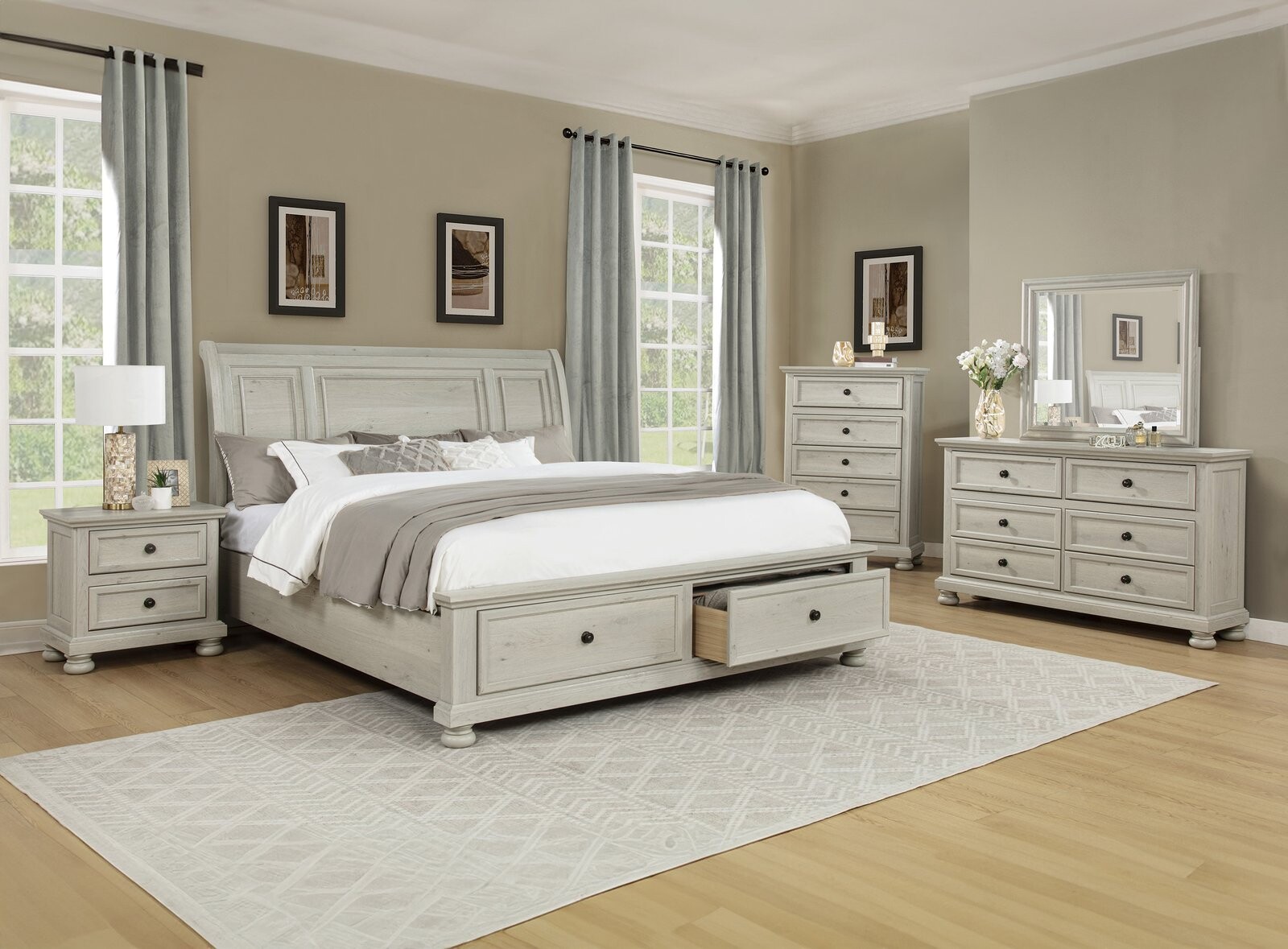 CLARIBELLE K/Q BED RAIL-WHITE