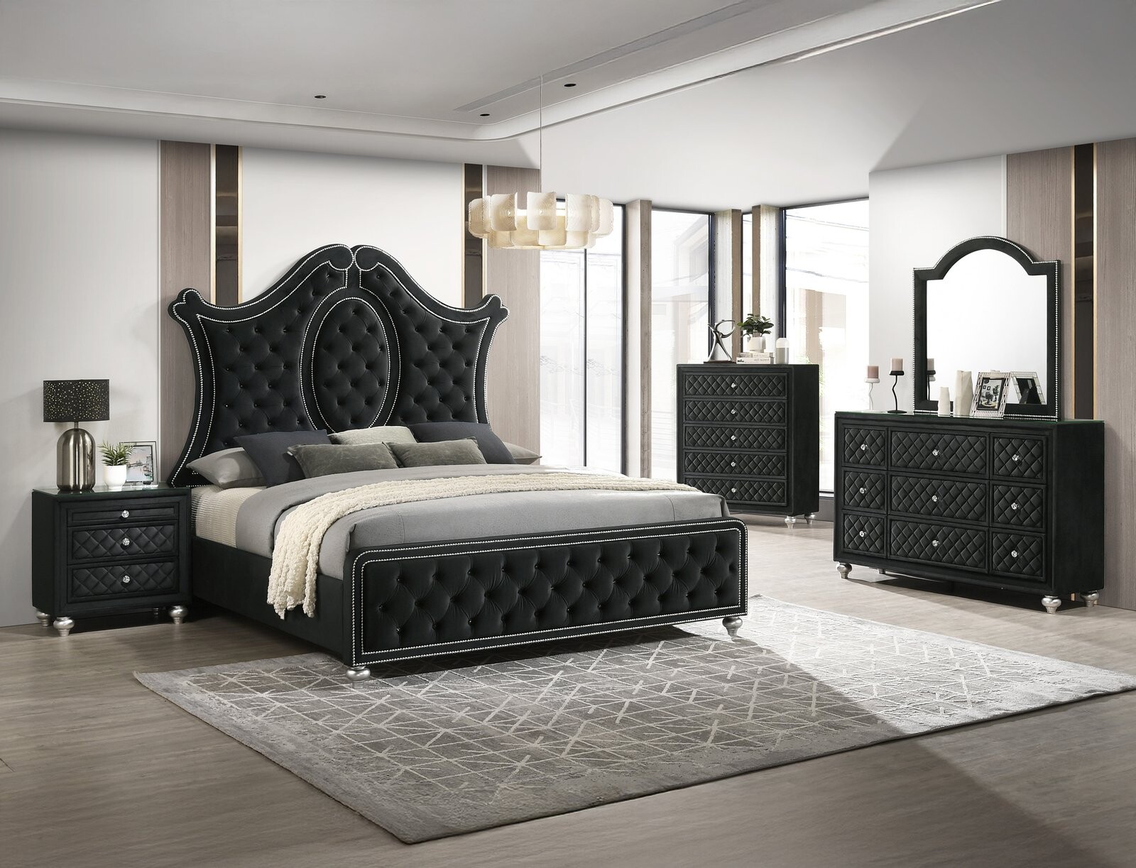 CAMEO K/Q HEADBOARD LEG - BLACK