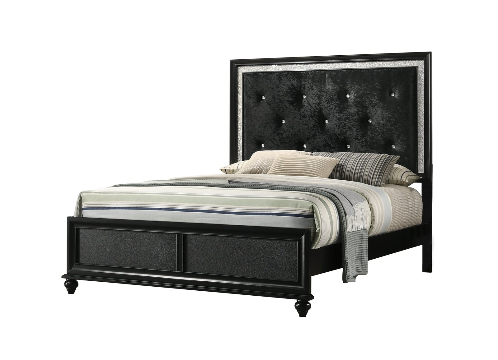 LILA QUEEN HEADBOARD/FOOTBOARD BLK