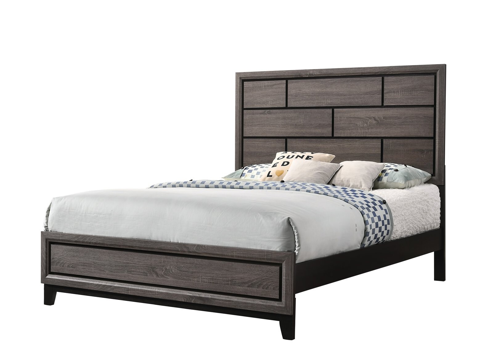 AKERSON QUEEN HEAD/FOOTBOARD GREY
